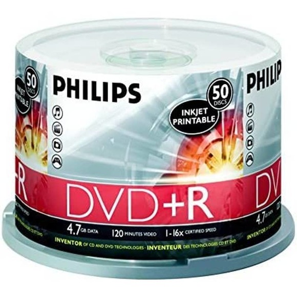 Philips White Inkjet Printable 16X DVD+R Media 50 Pk in Cake Box (DR4I6B50F/17) - Picture 1 of 5